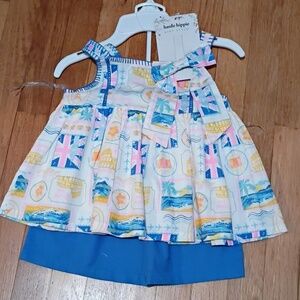 Haute Hippie gurls Size S 5/6 Outfit With Bow Italian Vacation Cotton Nwt